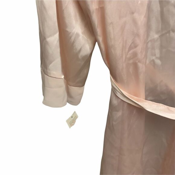 Vintage Expression Blush Embroidered Satin Robe M - Picture 5 of 6